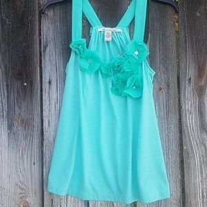 🎉Turquoise flower top🎉